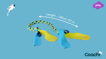 Coachi Tuggi Tug Dog Toy - Navy, Lime & Light Blue