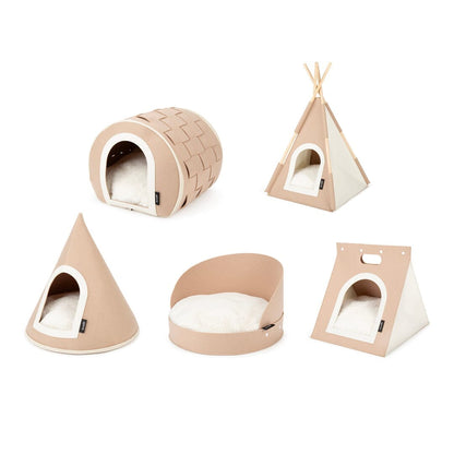 Scruffs Stockholm Felt Cave Cat Bed - Tan