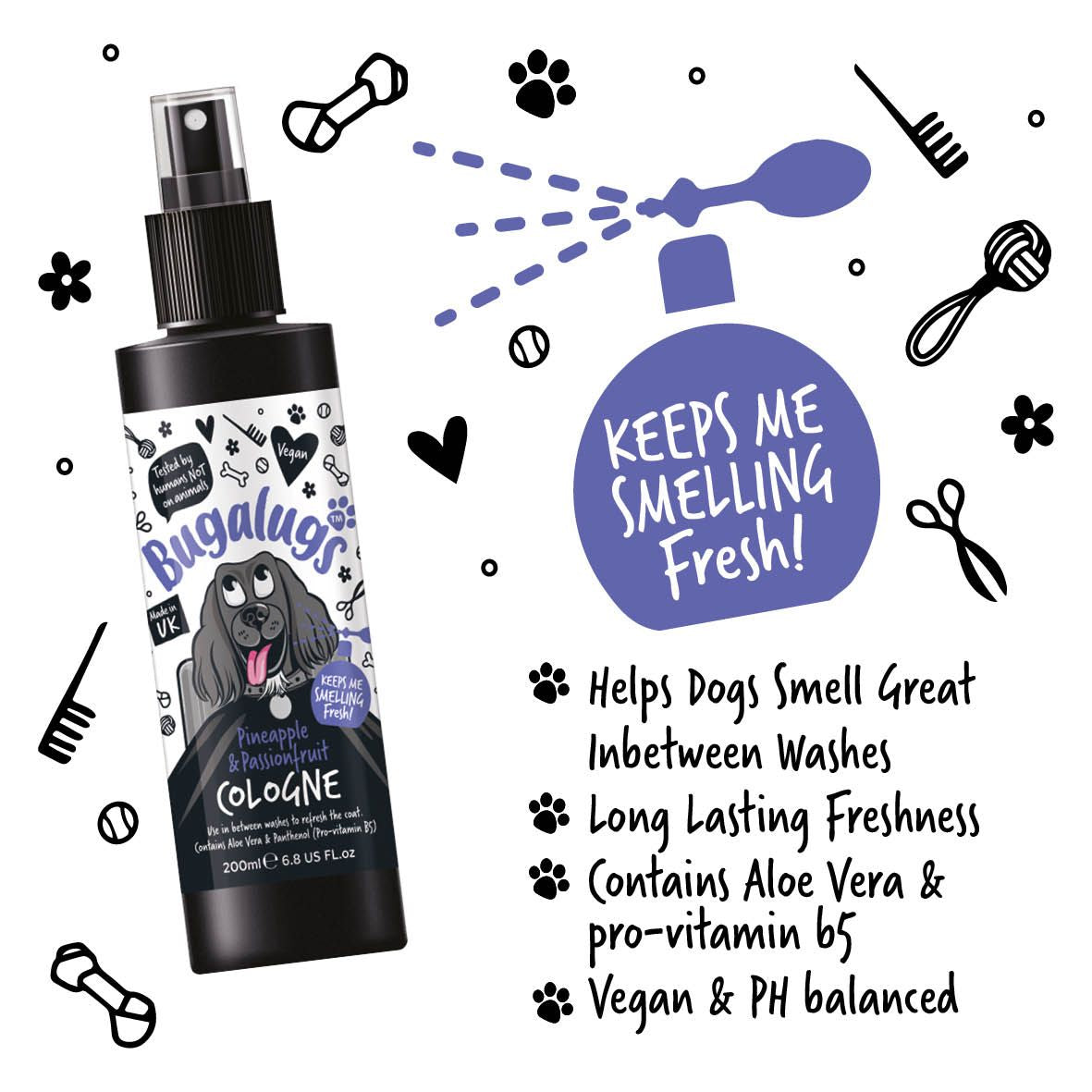 Bugalugs Pineapple & Passionfruit Dog Cologne - 200ml