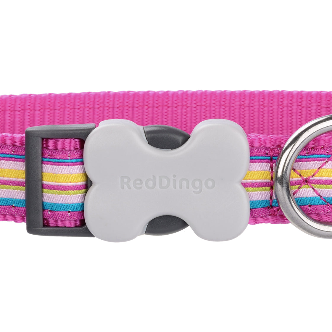 Stripe Dog Collar - Hot Pink