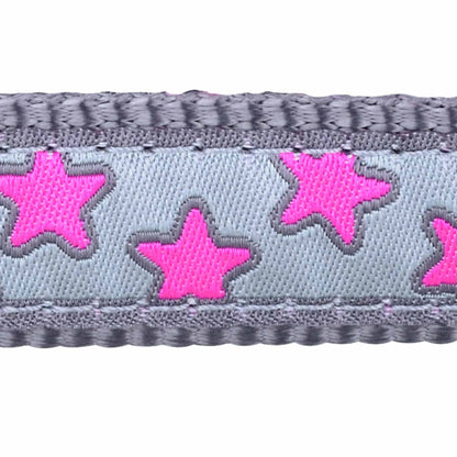 Stars Dog Collar - Pink/Grey