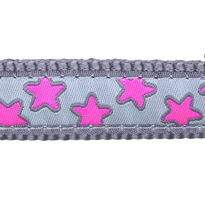 Stars Dog Collar - Pink/Grey