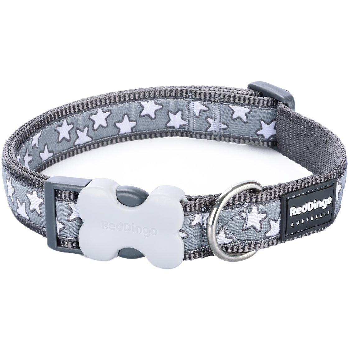 Stars Dog Collar - Grey