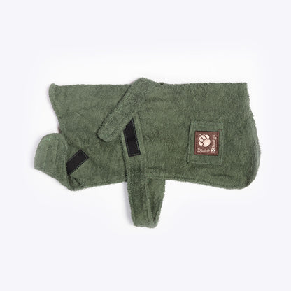 Danish Design Dog Towelling Robe - Green