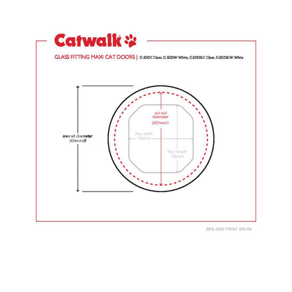 Pet Tek Glass Fitting Pet Door - Clear