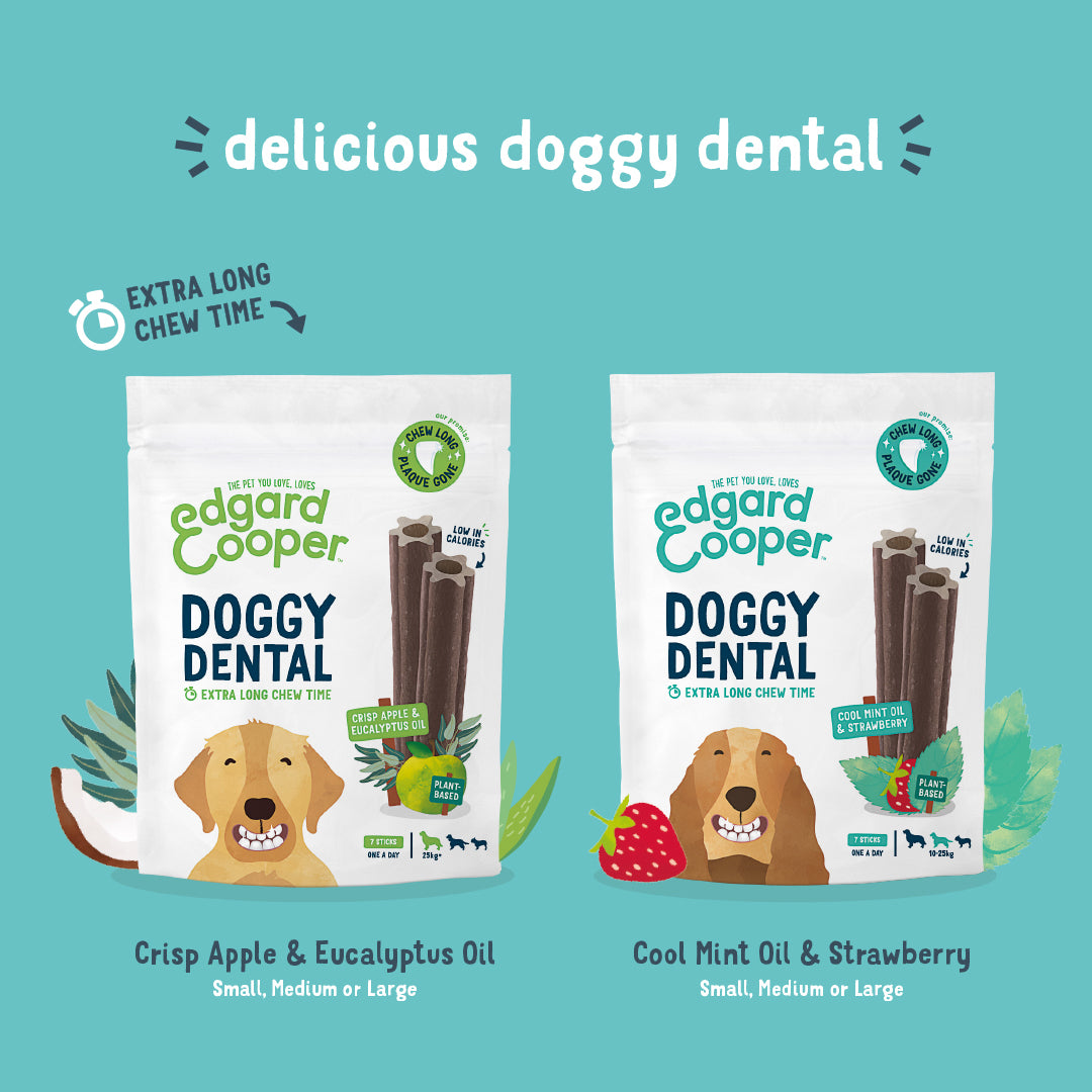 Edgard & Cooper Dental Large Dog Treats - Apple & Eucalyptus - 7 Pack