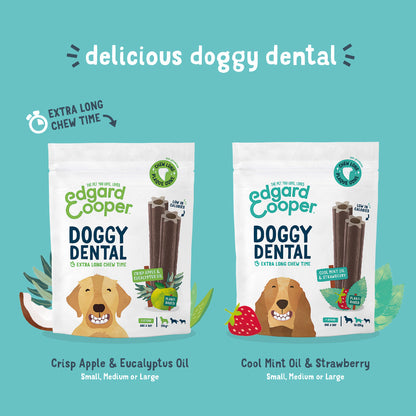 Edgard & Cooper Dental Large Dog Treats - Apple & Eucalyptus - 7 Pack