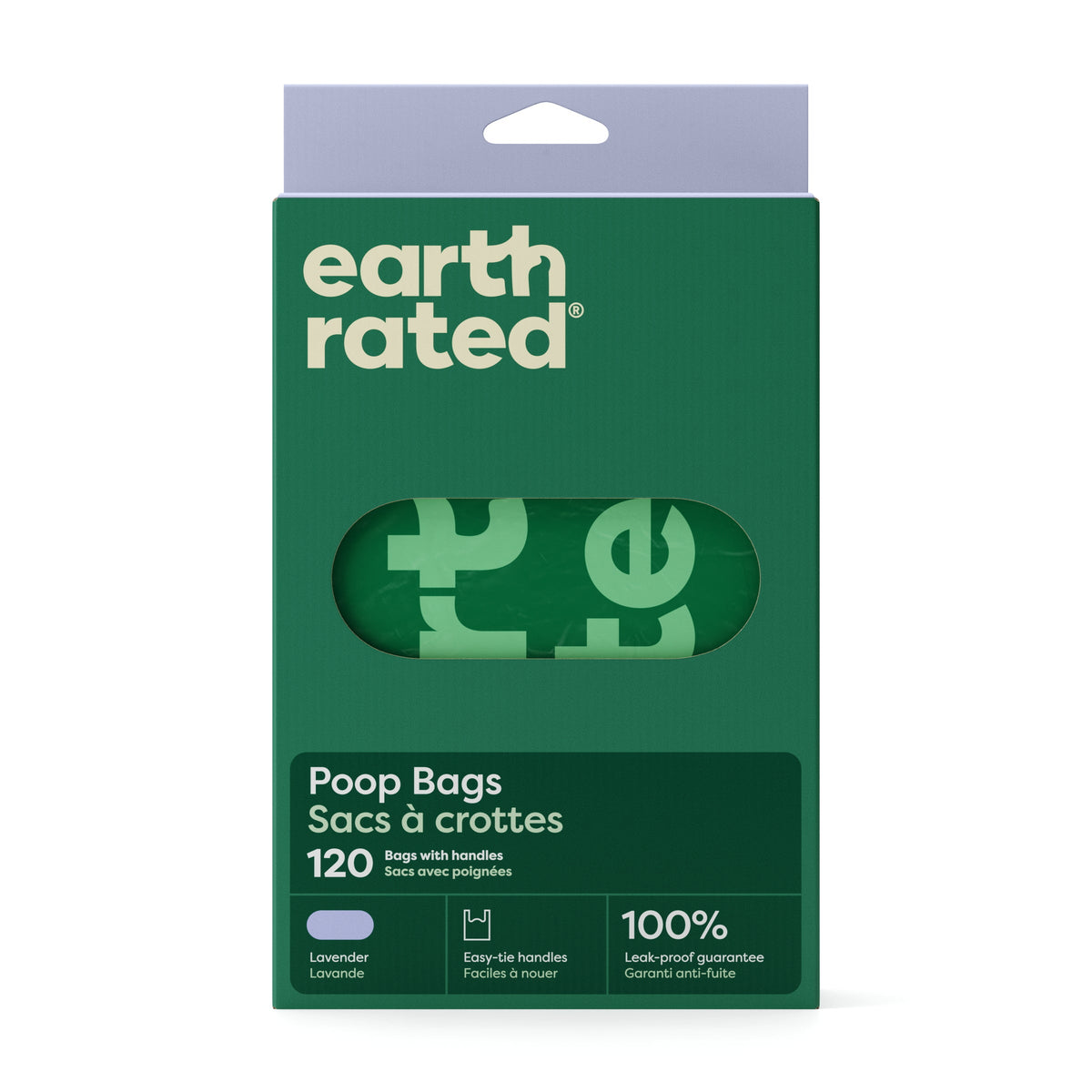 Earth Rated Poo Bags with Tie Handle - Lavender - 120 Pack
