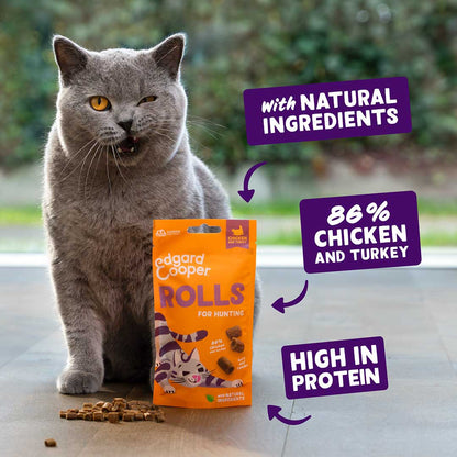 Edgard & Cooper Cat Treats - Chicken & Turkey Rolls - 45g