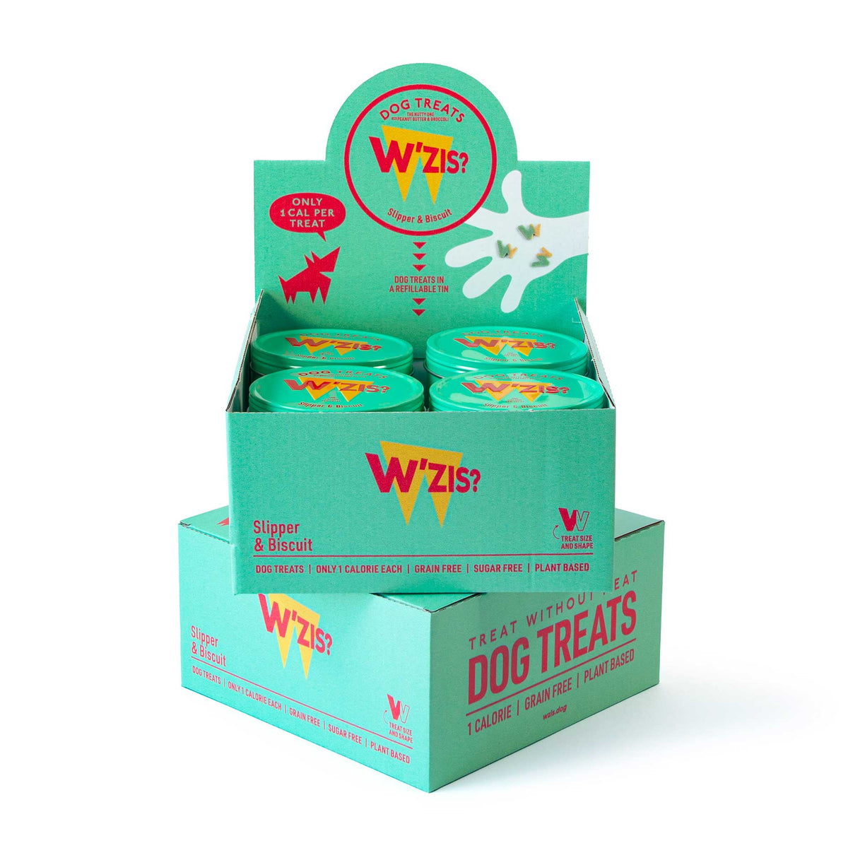 W'ZIS Slipper & Biscuit 1-Calorie Dog Treat Tin - Nutty Flavour 50g