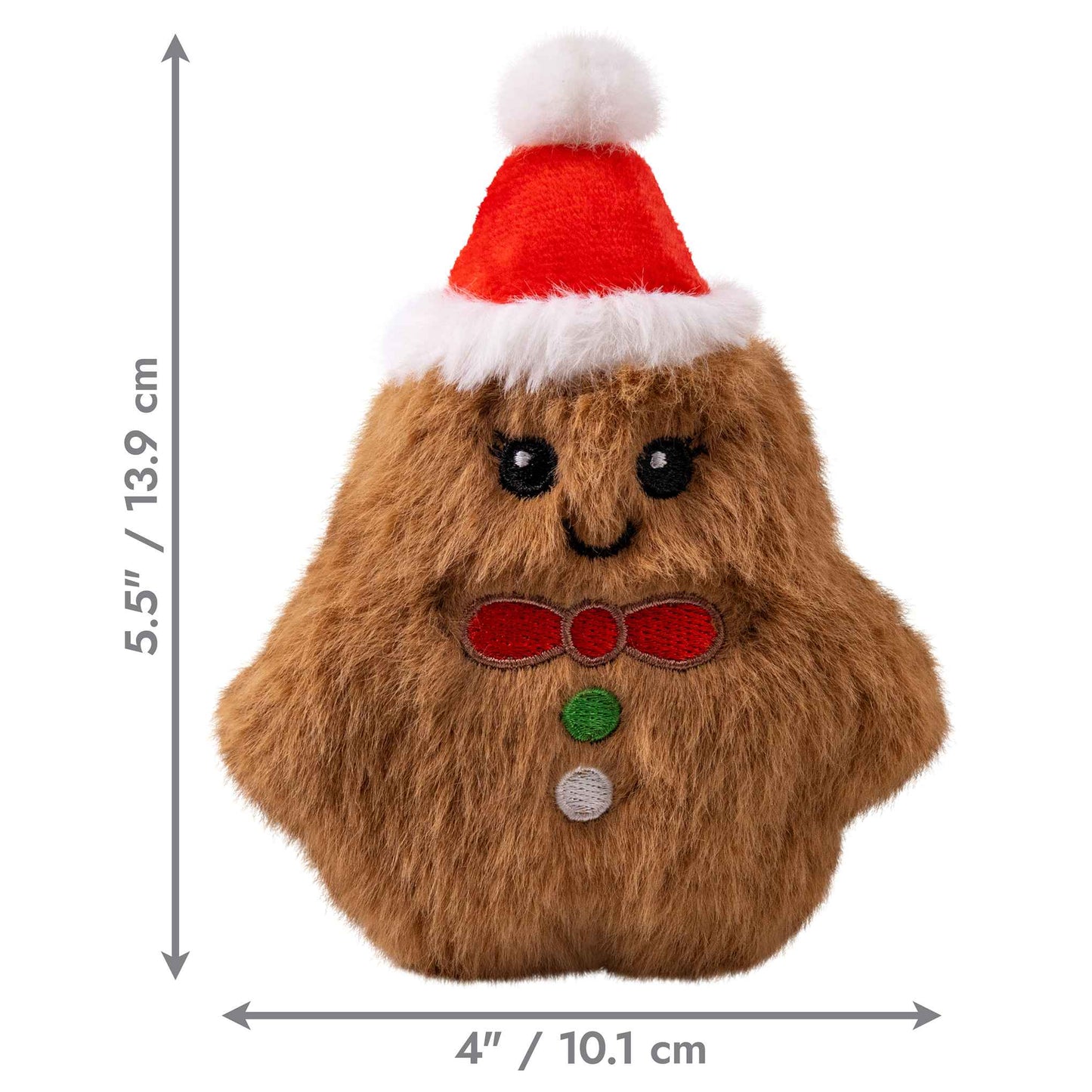KONG Holiday Snuzzles Mini Gingerbread Dog Toy - XSmall
