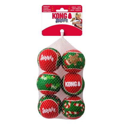 KONG Holiday SqueakAir® Balls - Medium - Pack of 6