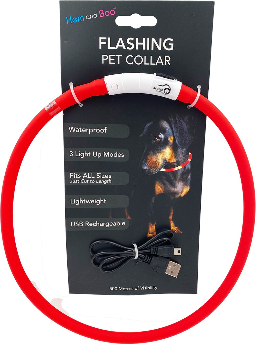 Hem and Boo Flashing Cat Collar
