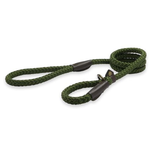 Ancol Heritage Rope Slip Dog Lead - Green