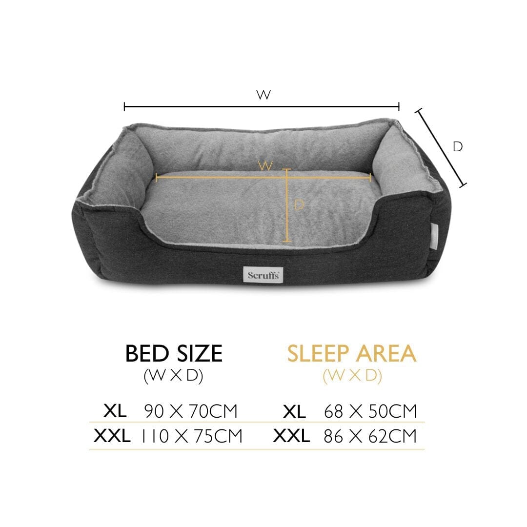 Scruffs Harvard Memory Foam Box Dog Bed - Pearl Grey