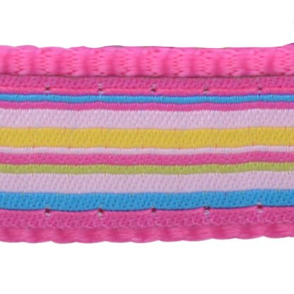 Stripe Dog Collar - Hot Pink