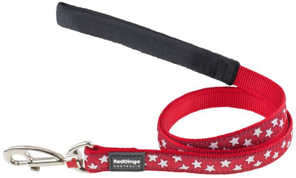 White Star Dog Lead - Red