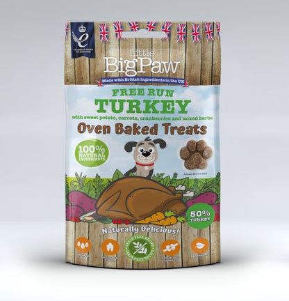 Little BigPaws Oven Baked Dog Treats - Free Run Turkey - 130g