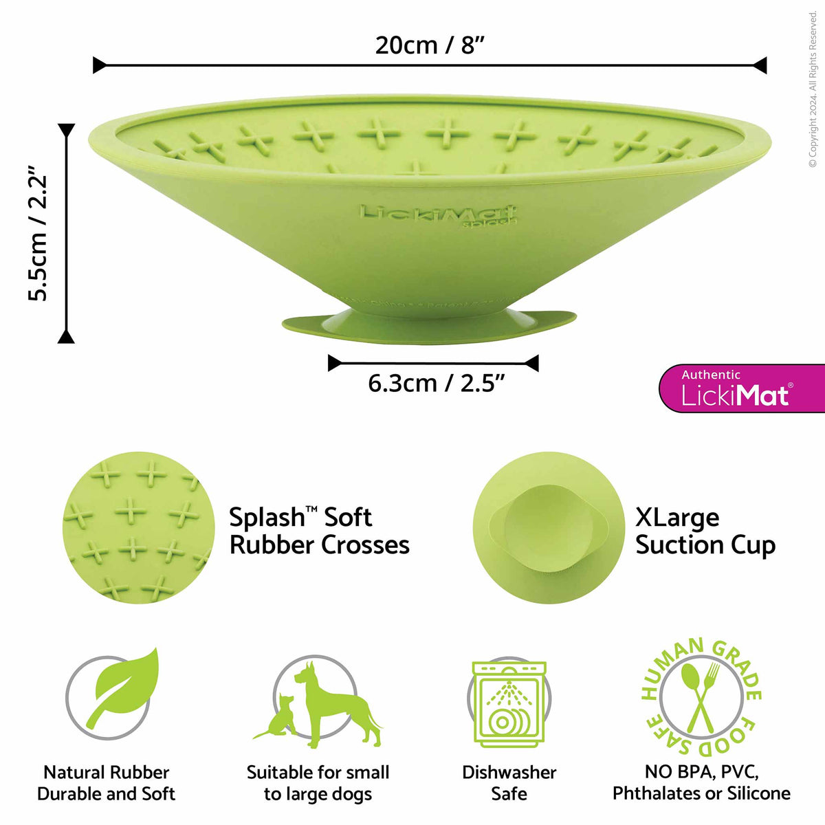 LickiMat Splash Slow Feeder for Bathtime & Grooming - Green