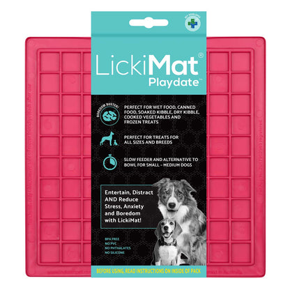LickiMat Classic Playdate Dog Slow Feeder - Pink - 20x20cm