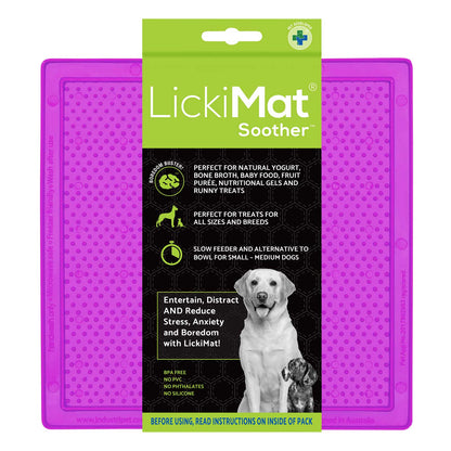 LickiMat Classic Soother Dog Slow Feeder - Purple - 20x20cm
