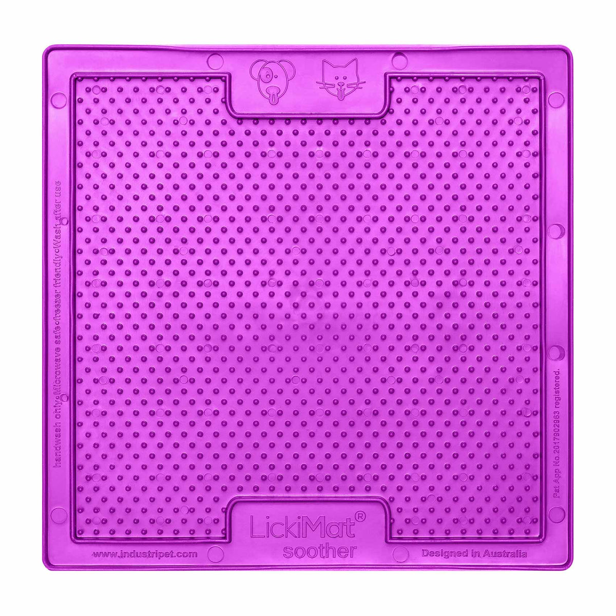 LickiMat Classic Soother Dog Slow Feeder - Purple - 20x20cm