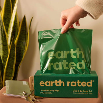 Earth Rated Large Poo Bags - Unscented - 300 Pack