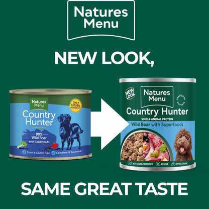 Country Hunter Adult Wet Dog Food - Wild Boar - 6x600g Cans