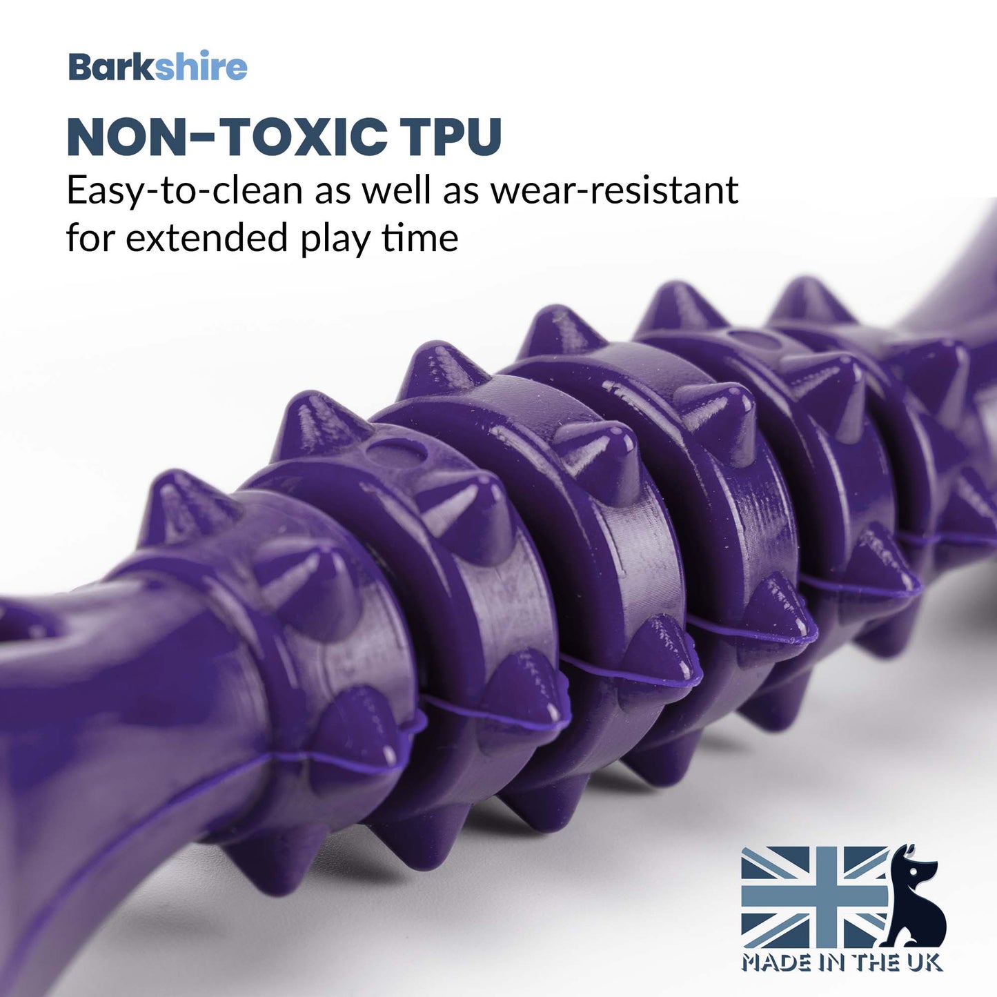 Barkshire Medium Studded Bone Dog Toy - Purple