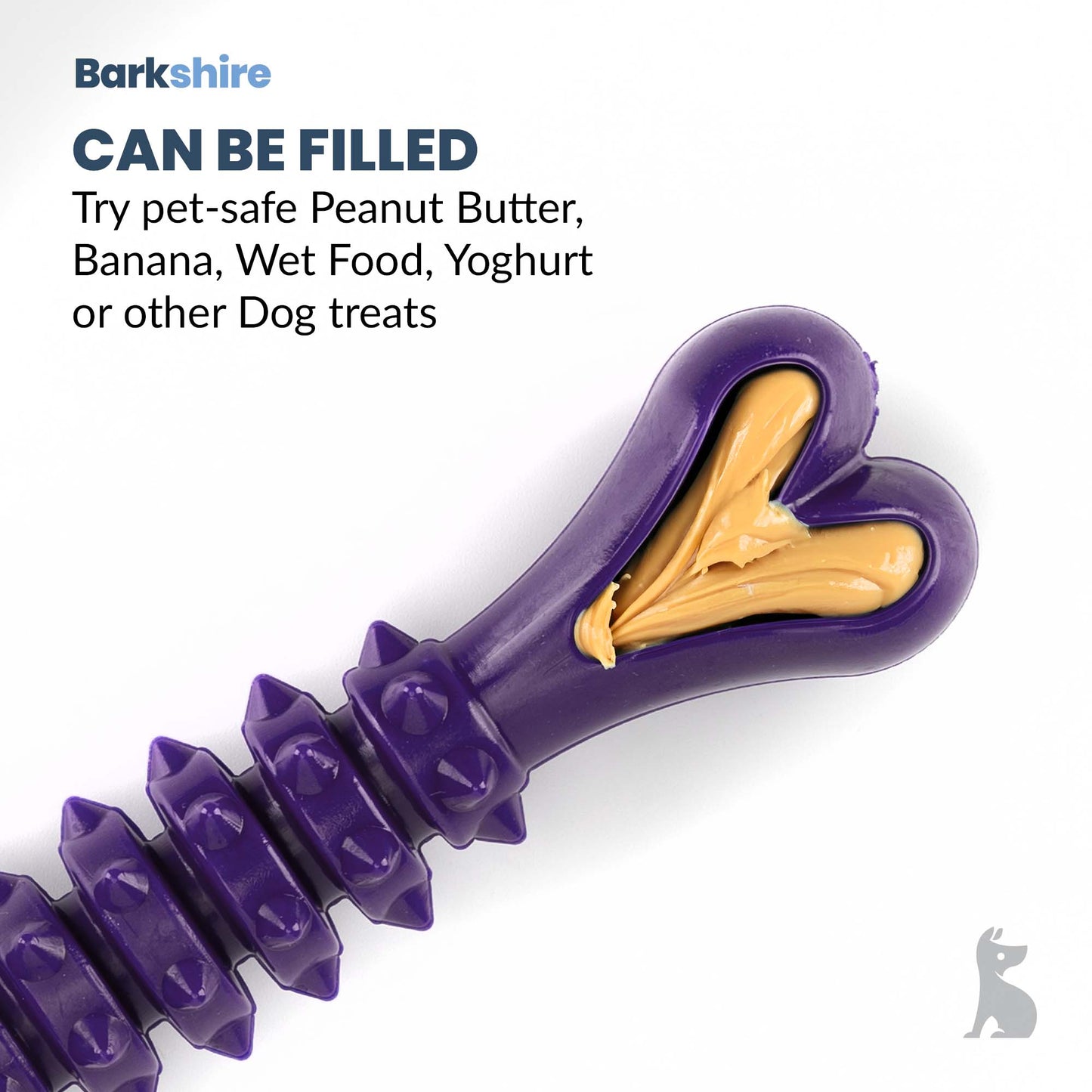 Barkshire Medium Studded Bone Dog Toy - Purple