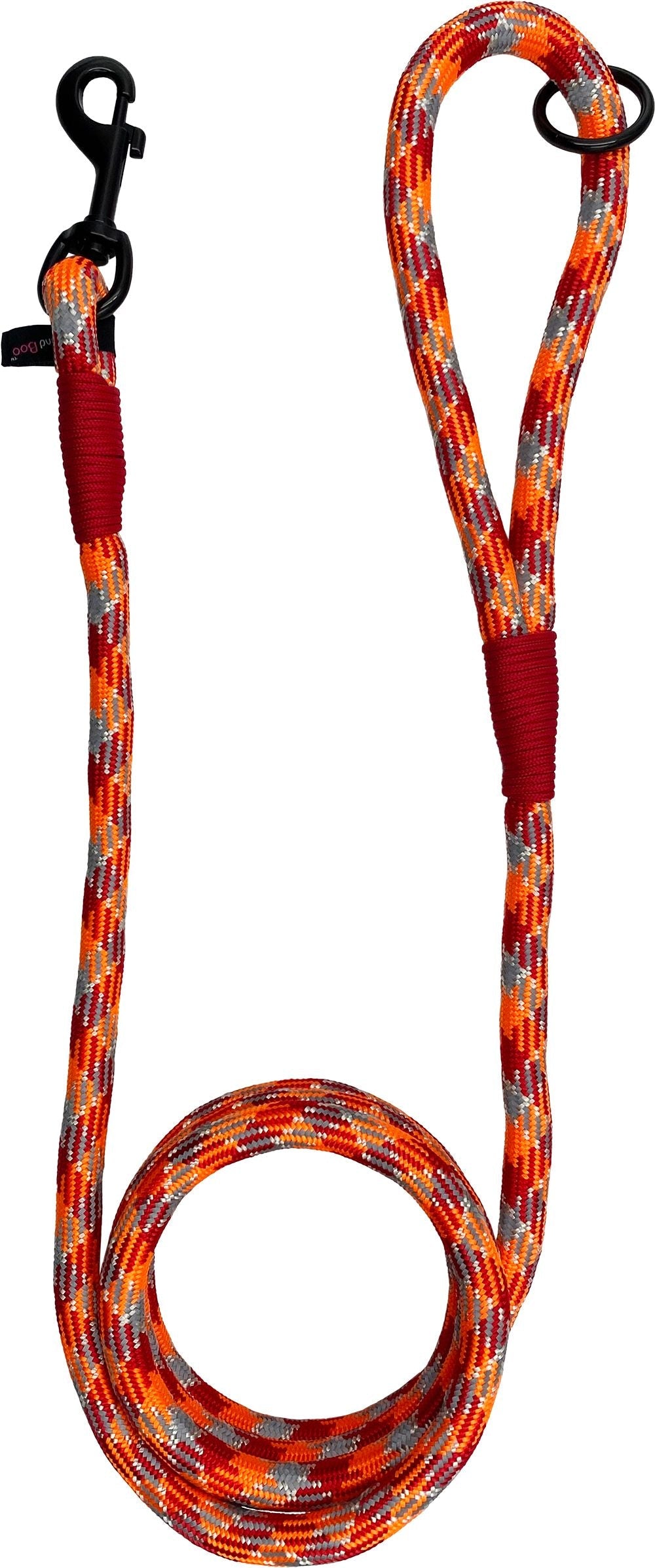 Hem and Boo High Performance Rope Dog Slip Lead - Black/Grey