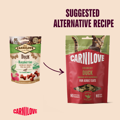 Carnilove Adult Crunchy Cat Treats - Duck with Raspberries - 50g