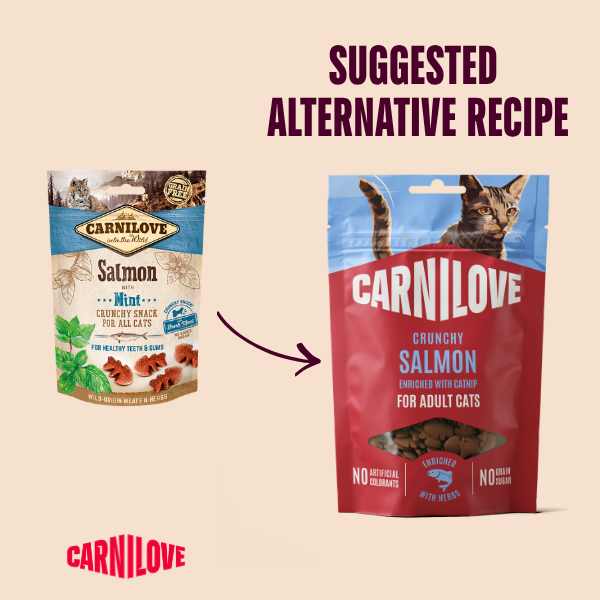 Carnilove Adult Crunchy Cat Treats - Salmon with Catnip - 50g