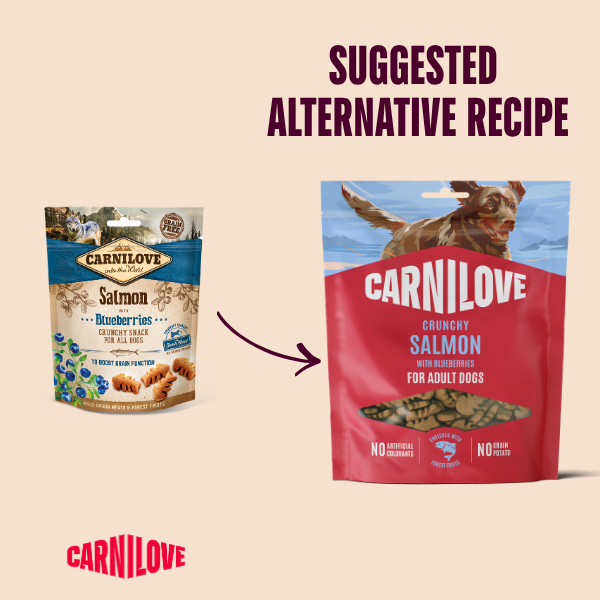 Carnilove Grain Free Crunchy Dog Treats - Salmon with Blueberries - 200g