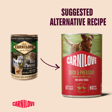 Carnilove Adult Wet Dog Food Tins - Duck & Pheasant - 6x400g Cans