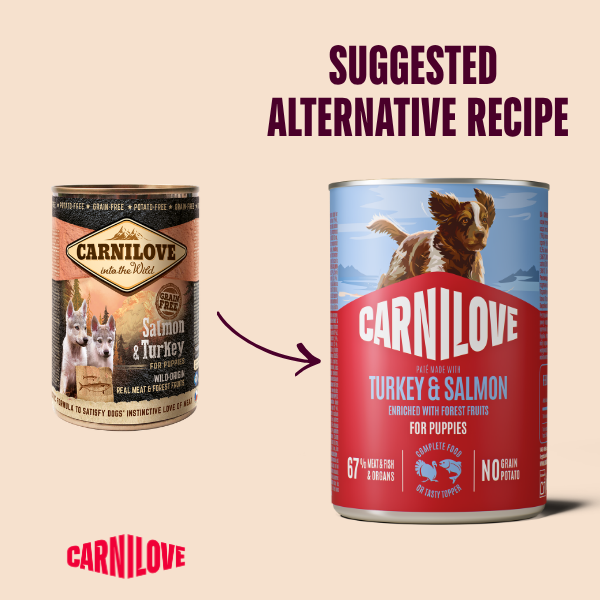 Carnilove Puppy Wet Dog Food Tins - Turkey & Salmon - 6x400g Cans