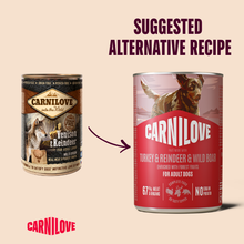 Carnilove Adult Wet Dog Food Tins - Turkey , Reindeer & Wild Boar - 6x400g Cans