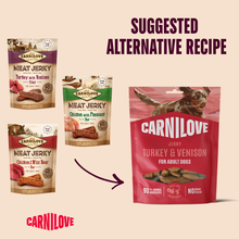 Carnilove Adult Jerky Dog Treats - Turkey & Venison Fillets - 100g