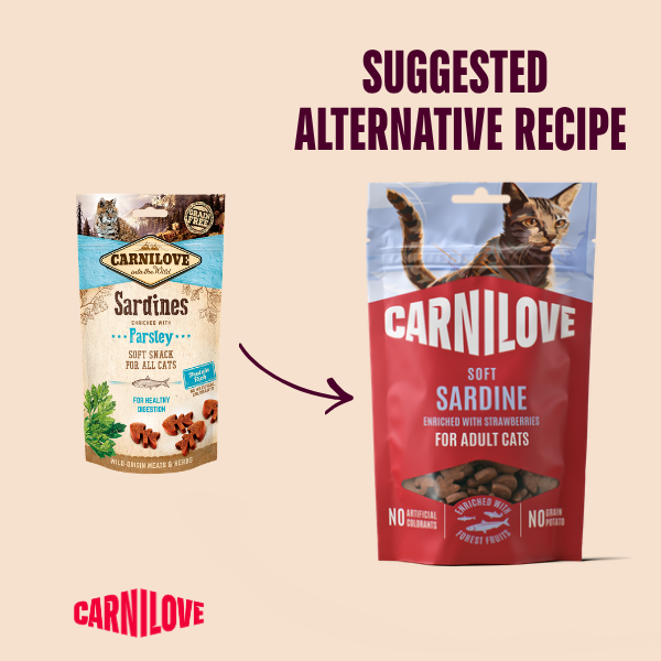 Carnilove Adult Soft Cat Treats - Sardines with Strawberries - 50g