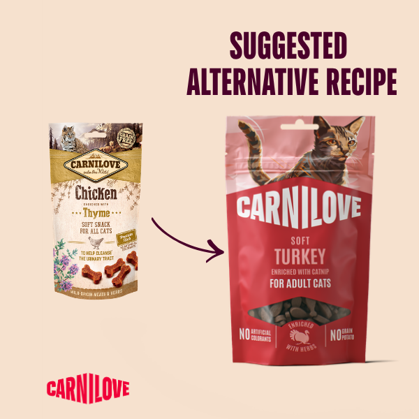 Carnilove Adult Soft Semi Moist Cat Treats - Turkey with Catnip - 50g