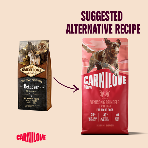 Carnilove Active Adult Dry Dog Food - Venison , Reindeer & Wild Boar