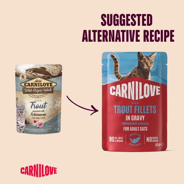 Carnilove Adult Wet Cat Food Pouches - Trout with Echinacea in Gravy - 24x85g