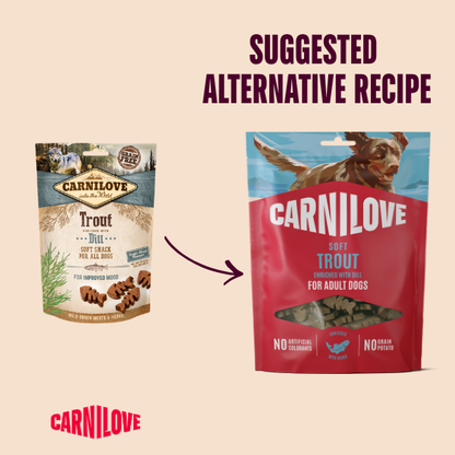 Carnilove Grain Free Semi Moist Soft Dog Treats - Trout with Dill - 200g