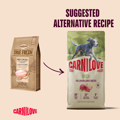 Carnilove True Fresh Large Breed Junior Dry Dog Food - Fresh Duck