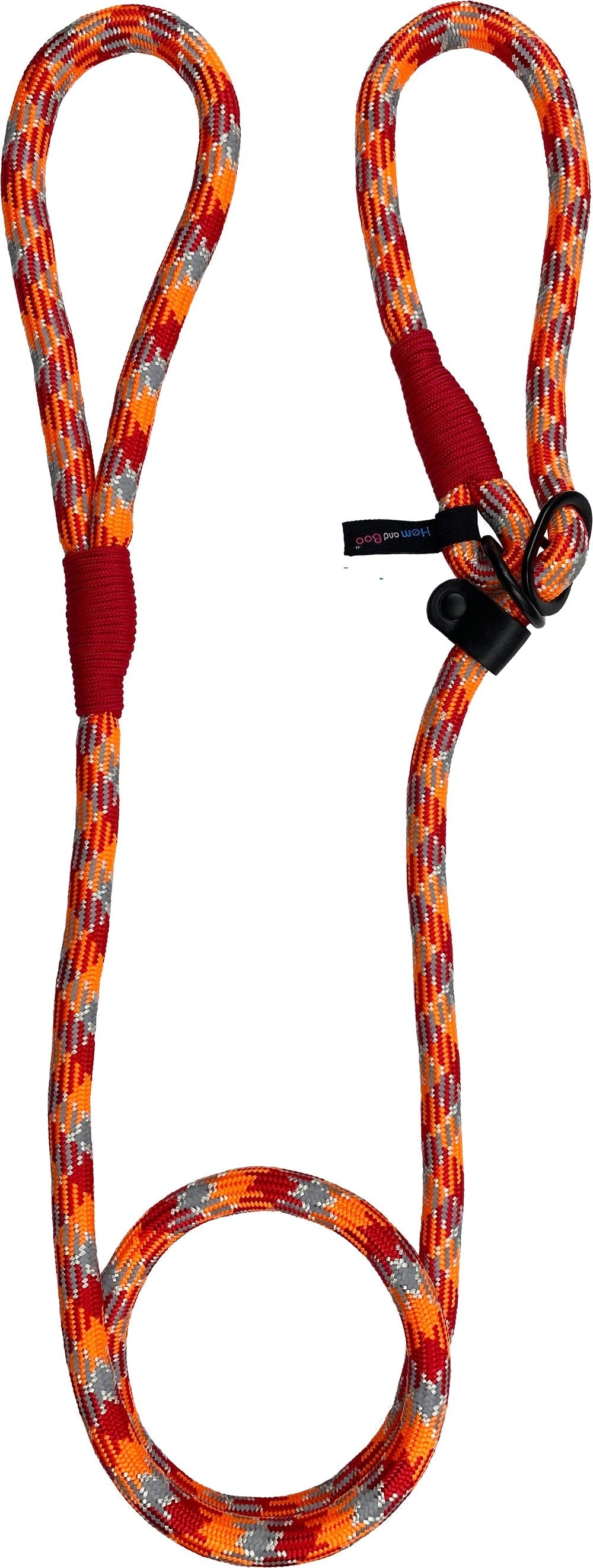 Hem and Boo High Performance Rope Dog Slip Lead - Black/Grey
