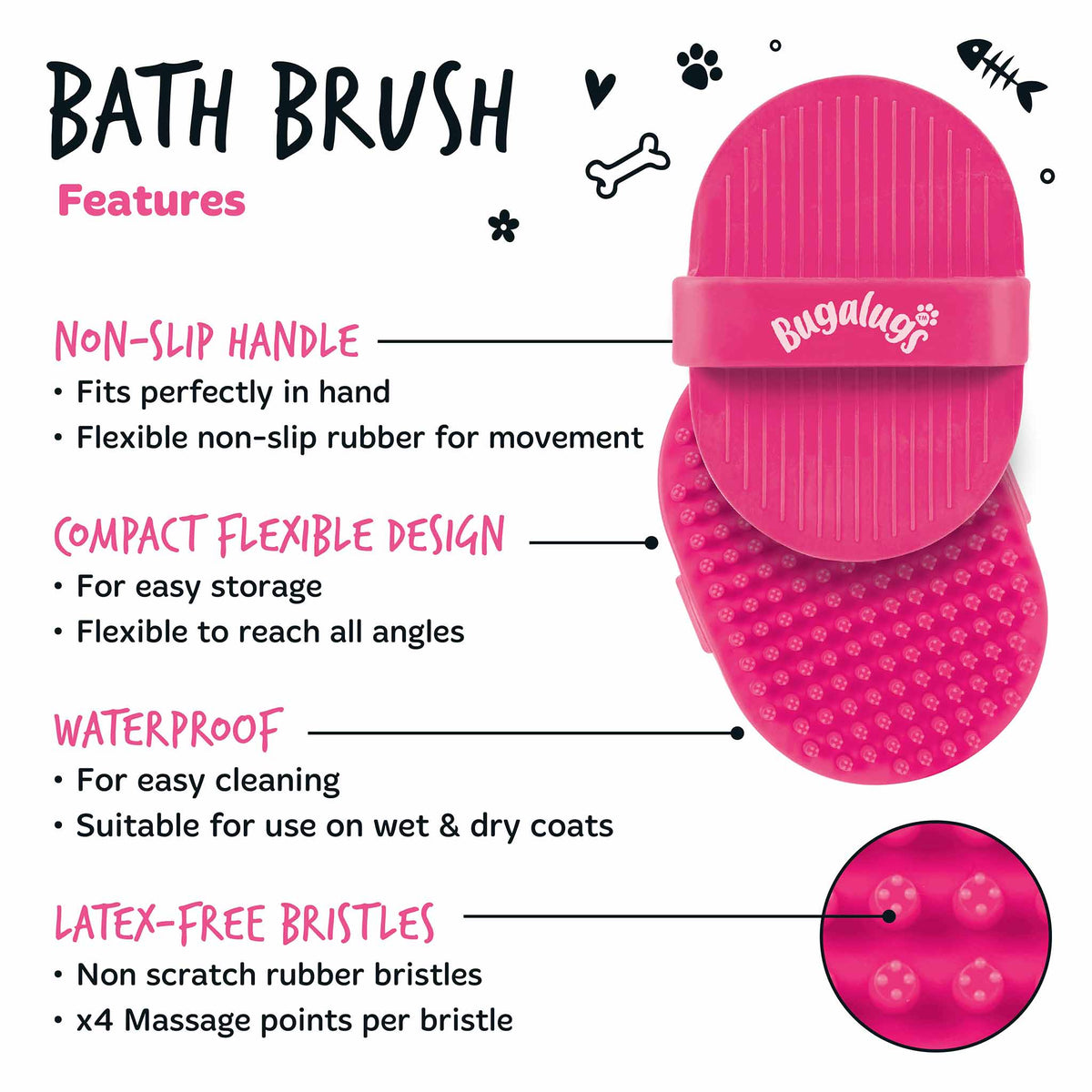 Bugalugs Bath Brush - Pink