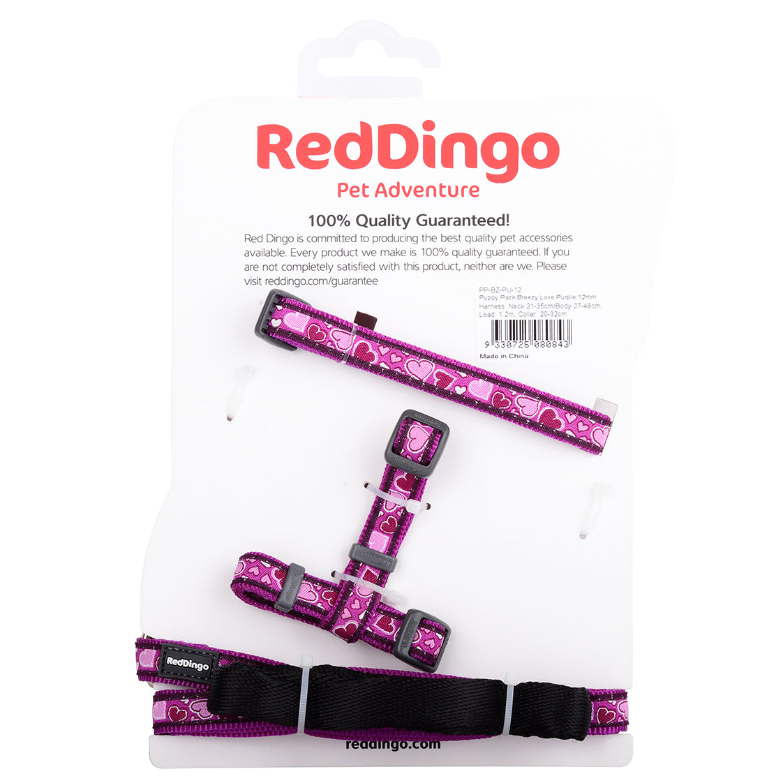 Breezy Love Puppy Collar, Lead & Harness - Purple