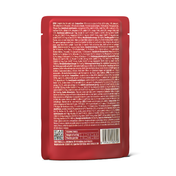 Carnilove Adult Wet Cat Food Pouches - Pheasant with Raspberry Leaves in Gravy - 24x85g Pouches