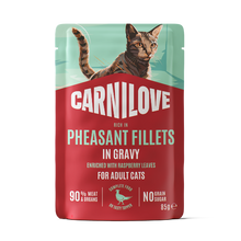 Carnilove Adult Wet Cat Food Pouches - Pheasant with Raspberry Leaves in Gravy - 24x85g Pouches