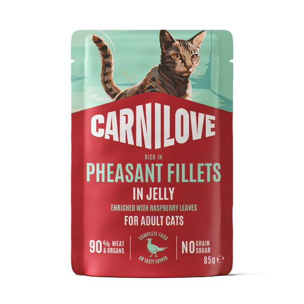 Carnilove Adult Wet Cat Food Pouches - Pheasant with Raspberry Leaves in Jelly